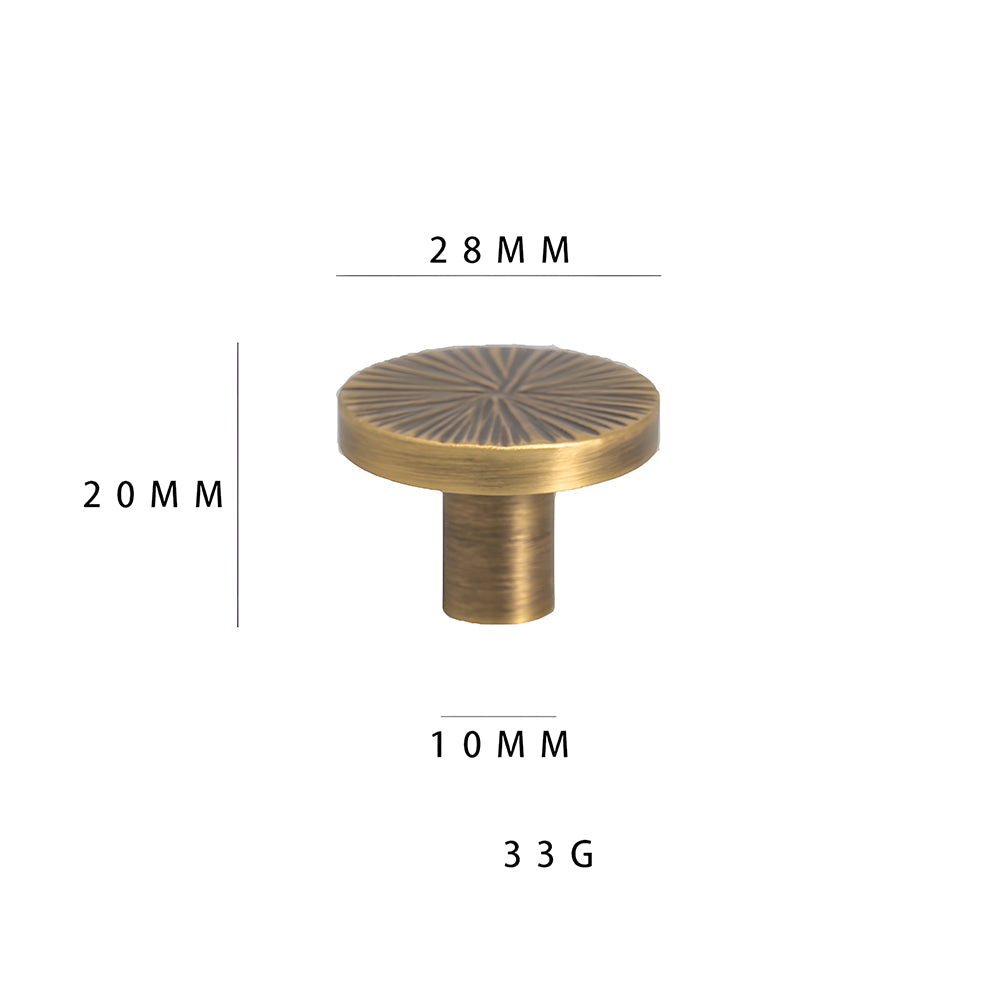 Vintage Brass Textured Semi Circle Cabinet Handles