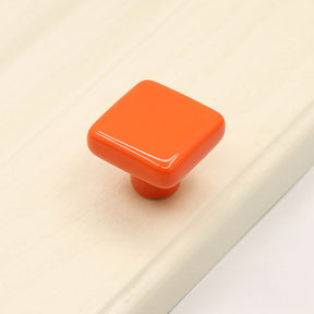 Colored Ceramic Square Single-Hole Cabinet Drawer Knobs