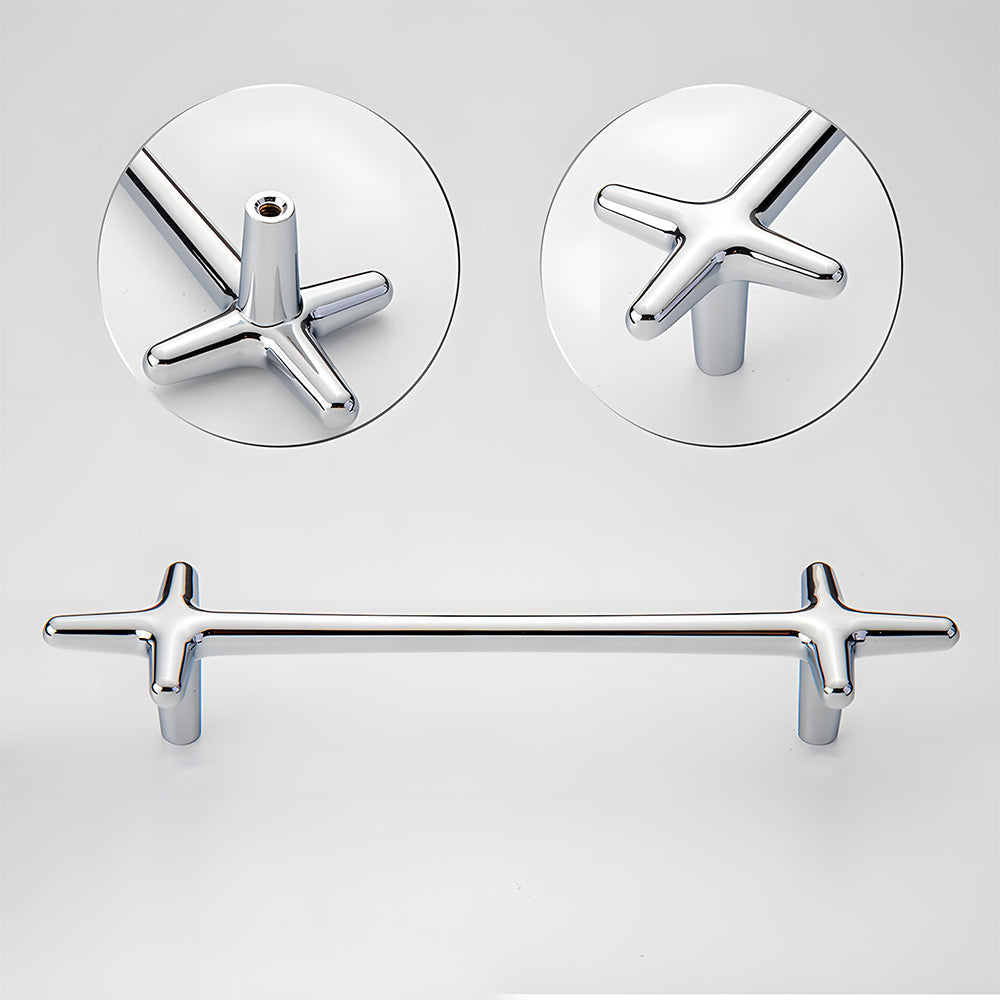 Modern Bright Silver Zinc Alloy Cabinet Pulls and Handles