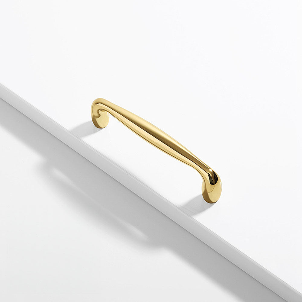 Modern Simple Zinc Alloy Bow Gold Grey Cabinet Drawer Handles