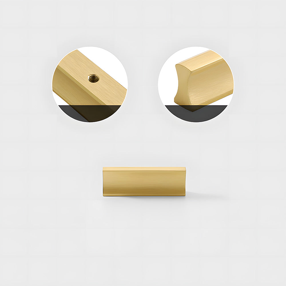 Simple I-Shaped Brass Kitchen Cabinet Pulls