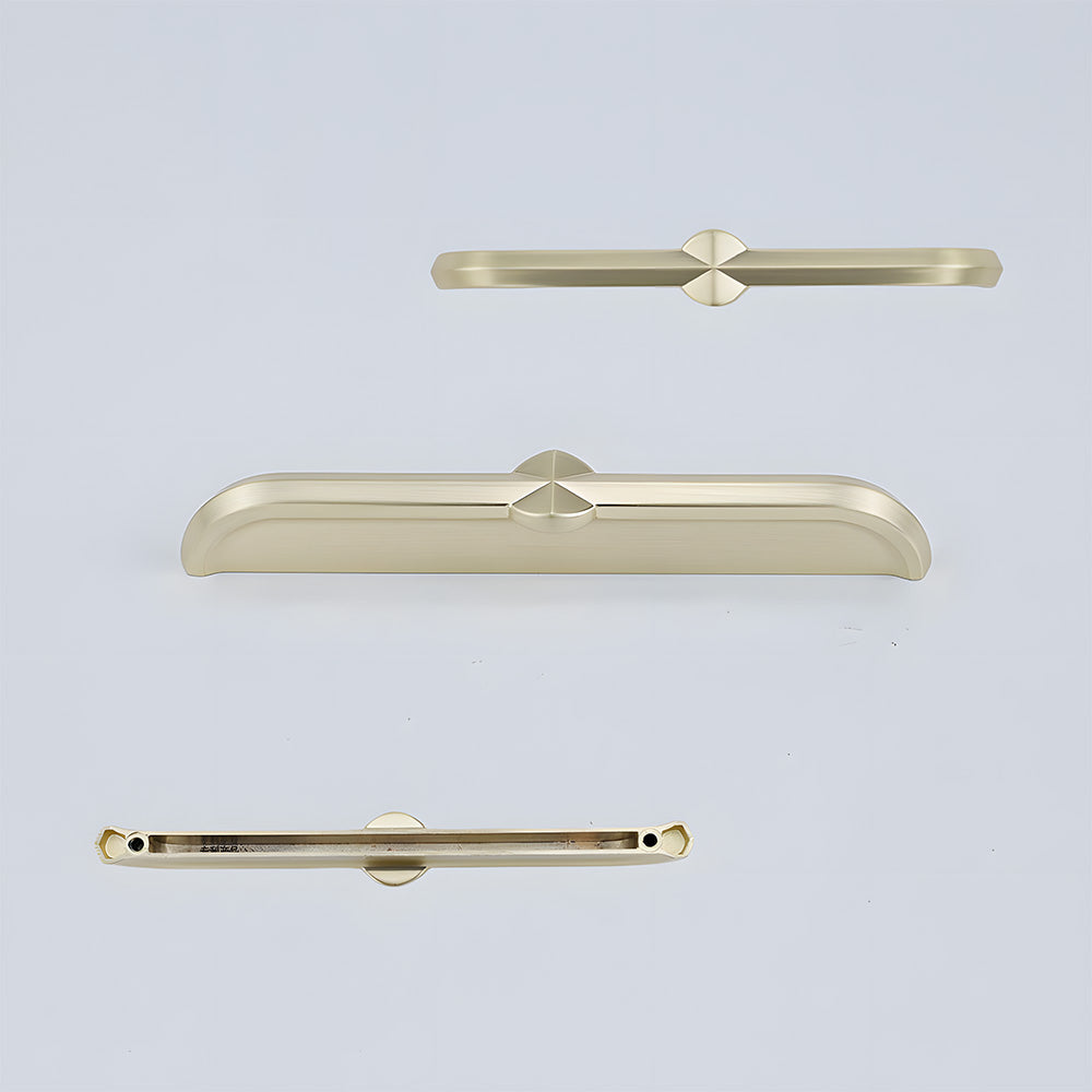 Modern Zinc Alloy Brushed Brass Cabinet Handles