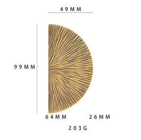 Vintage Brass Textured Semi Circle Cabinet Handles