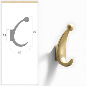 Modern Curved Zinc Alloy Wall Mounted Wall Hooks