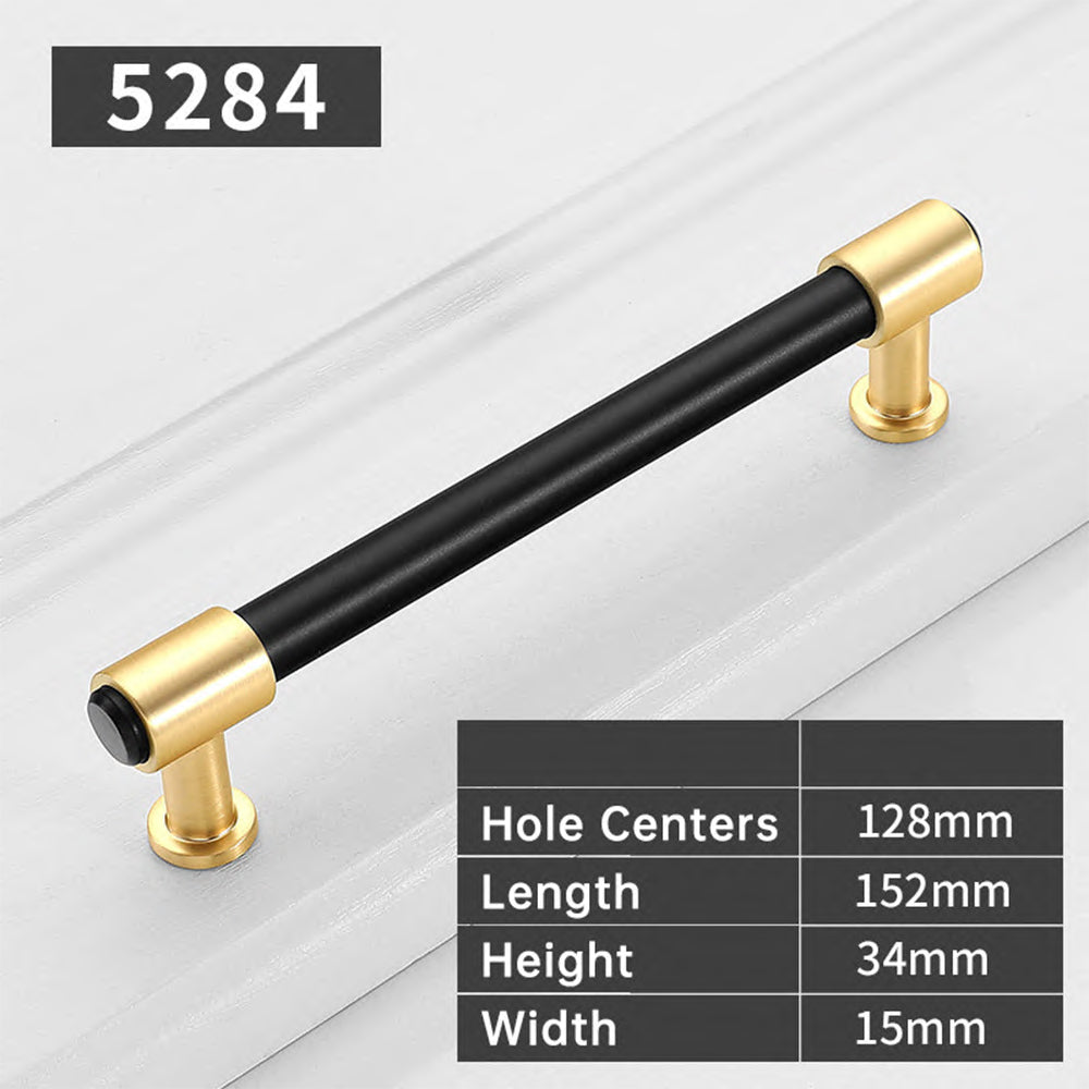 Zinc Alloy Black+Gold Drawer Door Cabinet Handles