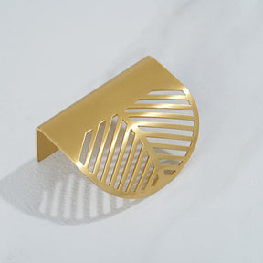 Modern Style Gold Hollow Brass Finger Cabinet Drawer Pulls