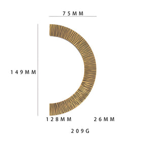 Vintage Brass Textured Semi Circle Cabinet Handles