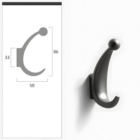 Modern Curved Zinc Alloy Wall Mounted Wall Hooks
