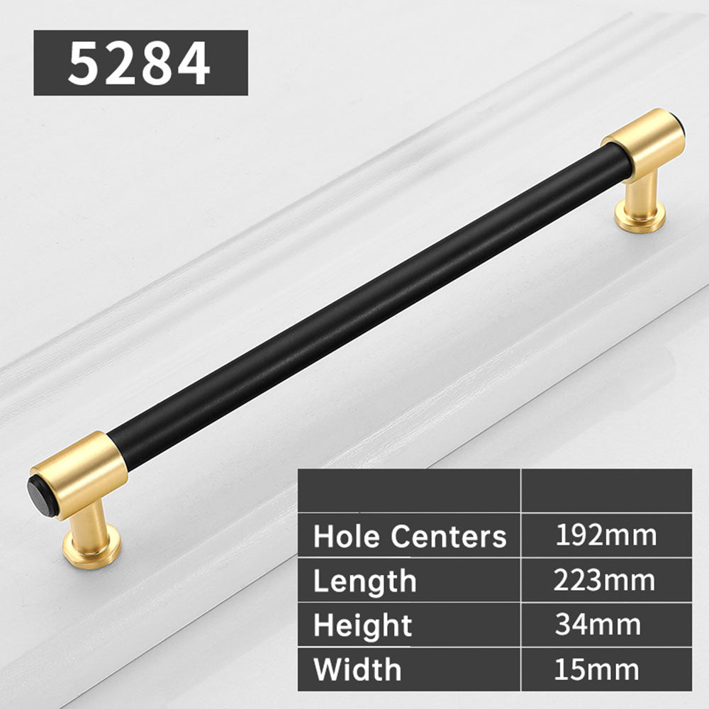 Zinc Alloy Black+Gold Drawer Door Cabinet Handles