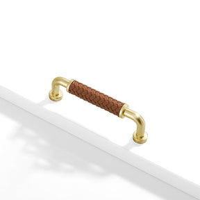 Curved Woven Leather Cupboard Handles
