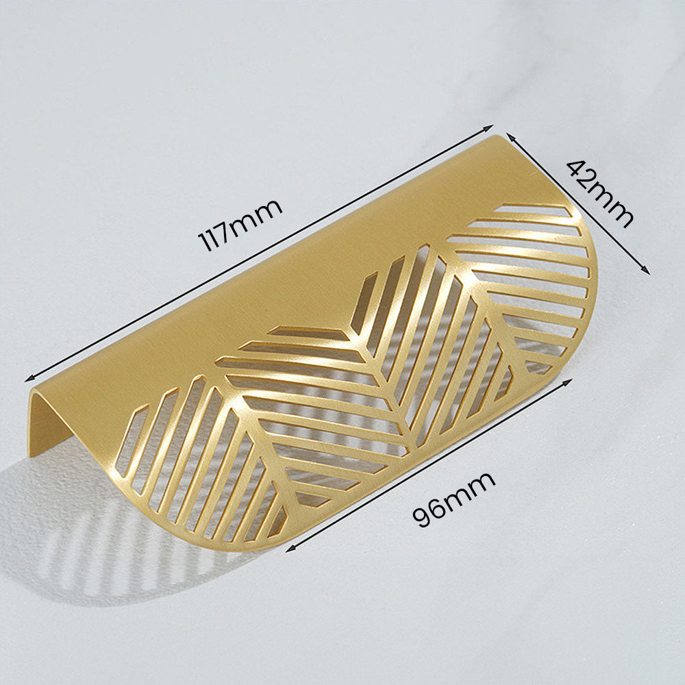 Modern Style Gold Hollow Brass Finger Cabinet Drawer Pulls