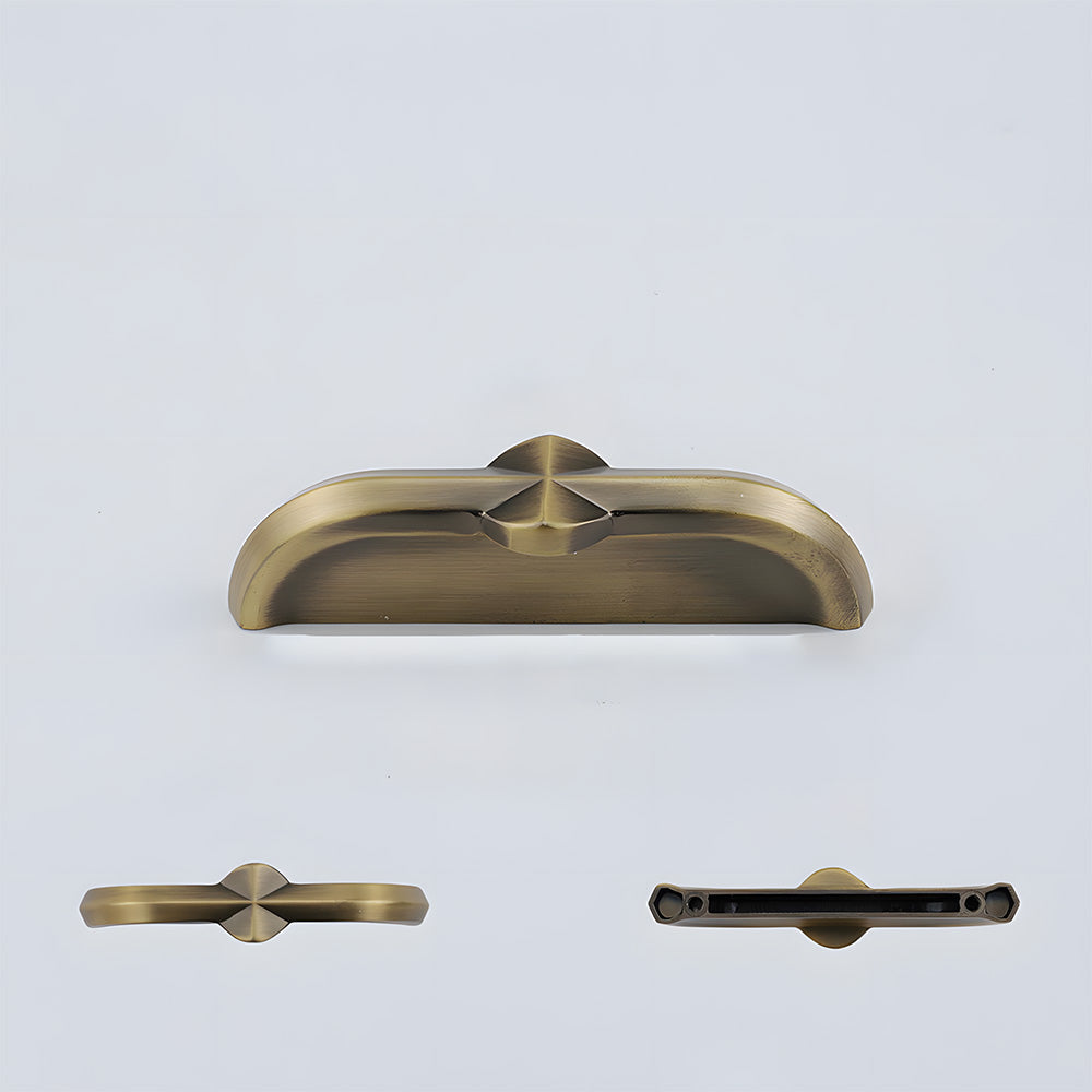Modern Zinc Alloy Brushed Brass Cabinet Handles