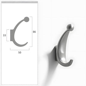 Modern Curved Zinc Alloy Wall Mounted Wall Hooks