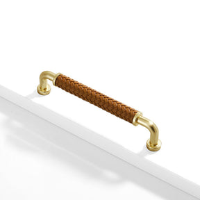 Curved Woven Leather Cupboard Handles