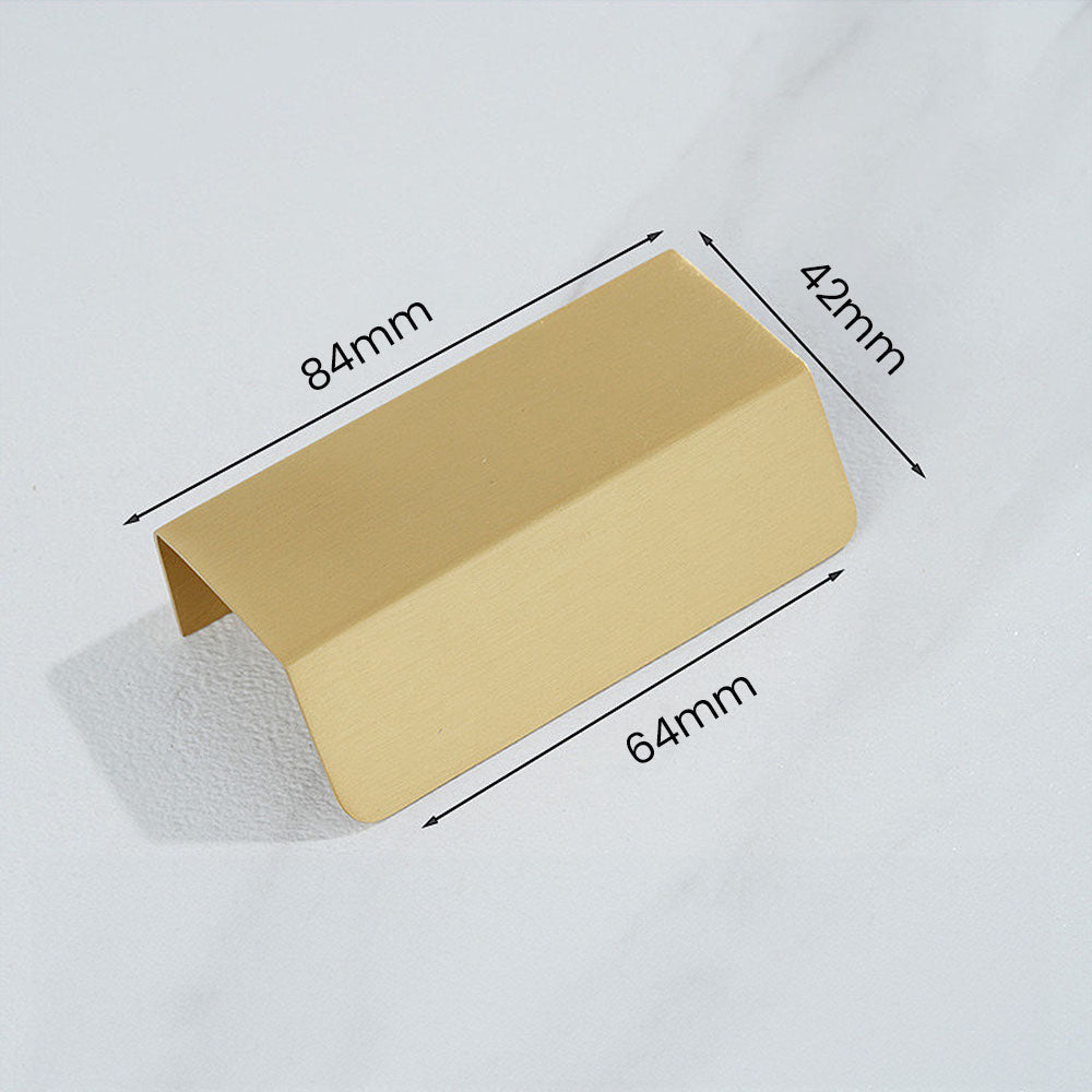 Modern Gold Brass Hidden Finger Cabinet Pulls