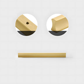 Simple I-Shaped Brass Kitchen Cabinet Pulls