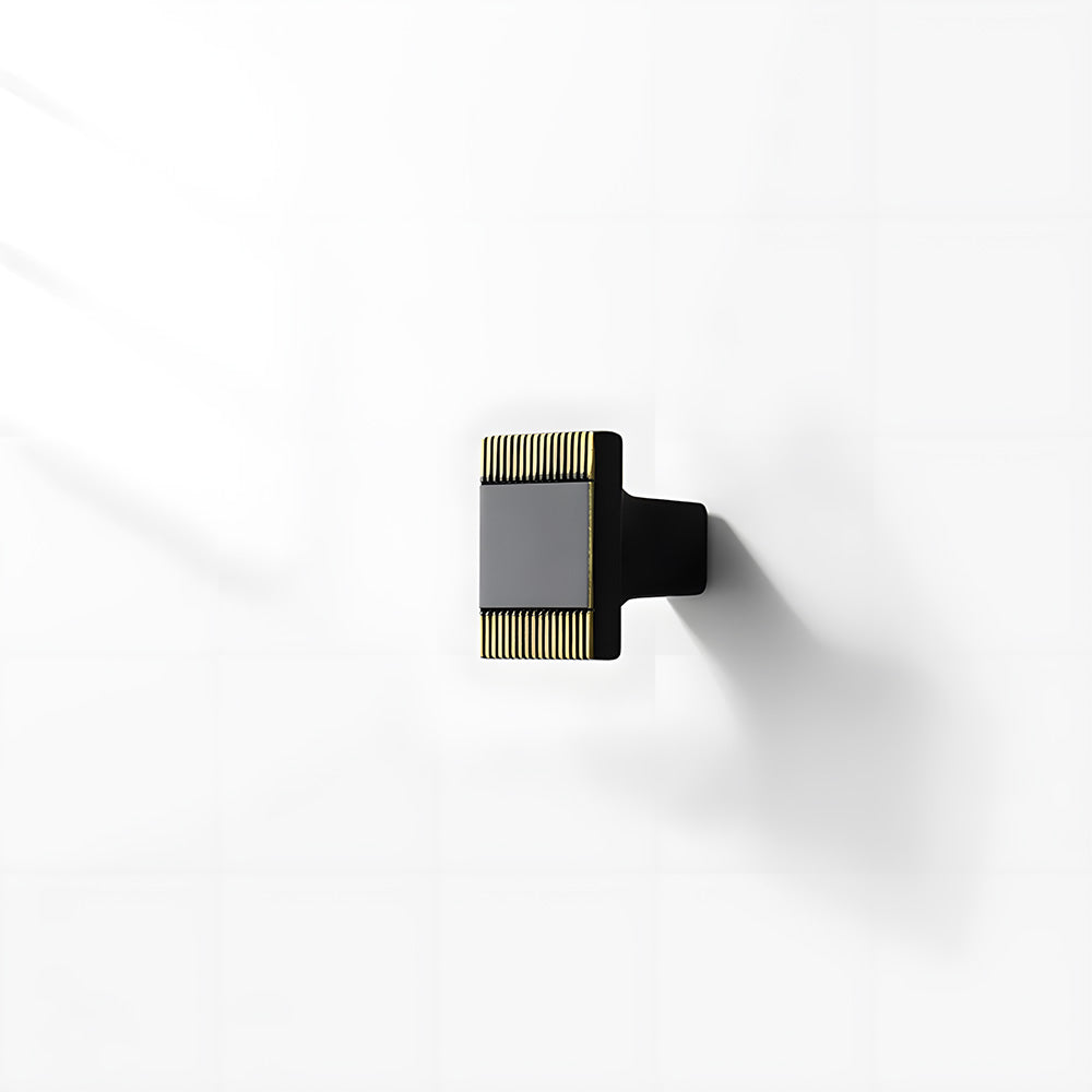 Square Textured Gold & Black Drawer Handles