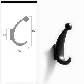Modern Curved Zinc Alloy Wall Mounted Wall Hooks