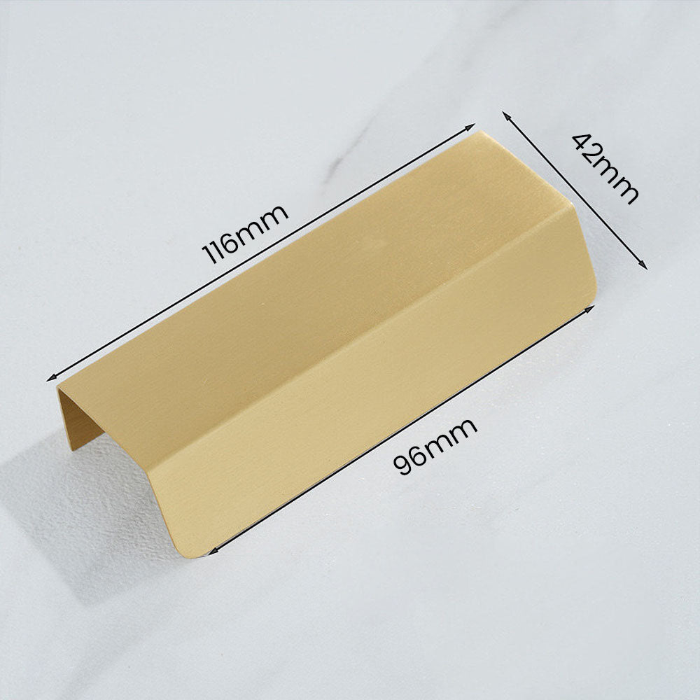 Modern Gold Brass Hidden Finger Cabinet Pulls