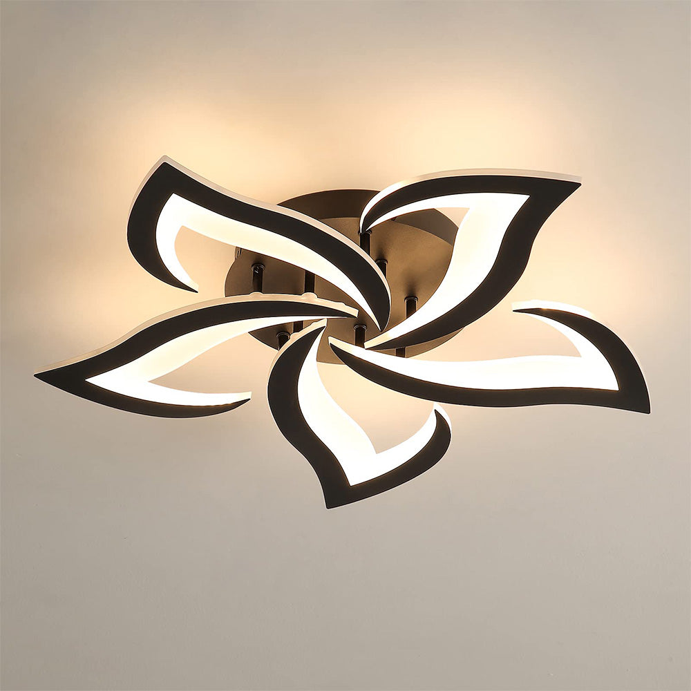 Contemporary Flower Shape Iron Living Room LED Ceiling Light