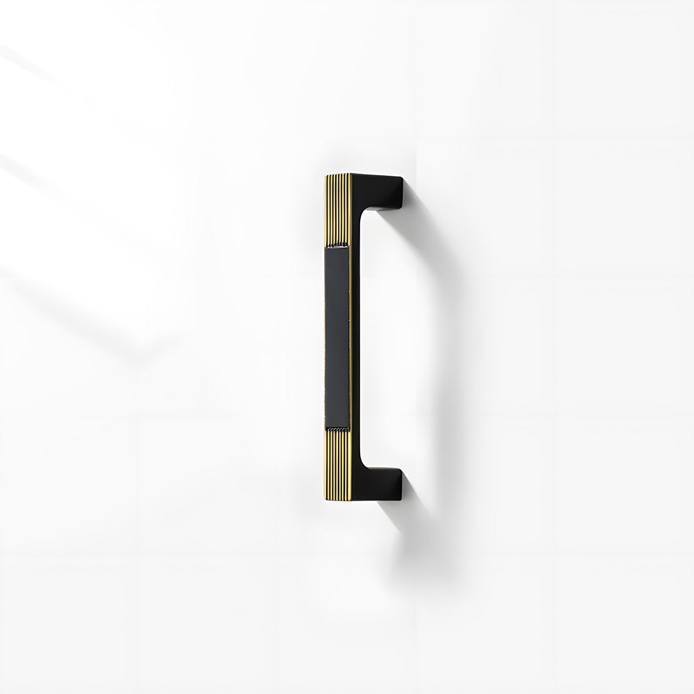 Square Textured Gold & Black Drawer Handles