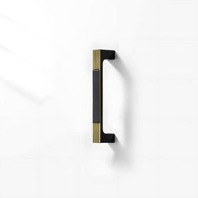 Square Textured Gold & Black Drawer Handles