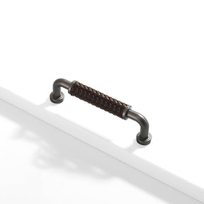 Curved Woven Leather Cupboard Handles
