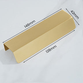 Modern Gold Brass Hidden Finger Cabinet Pulls