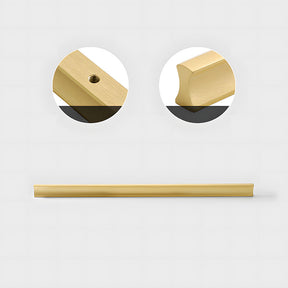 Simple I-Shaped Brass Kitchen Cabinet Pulls