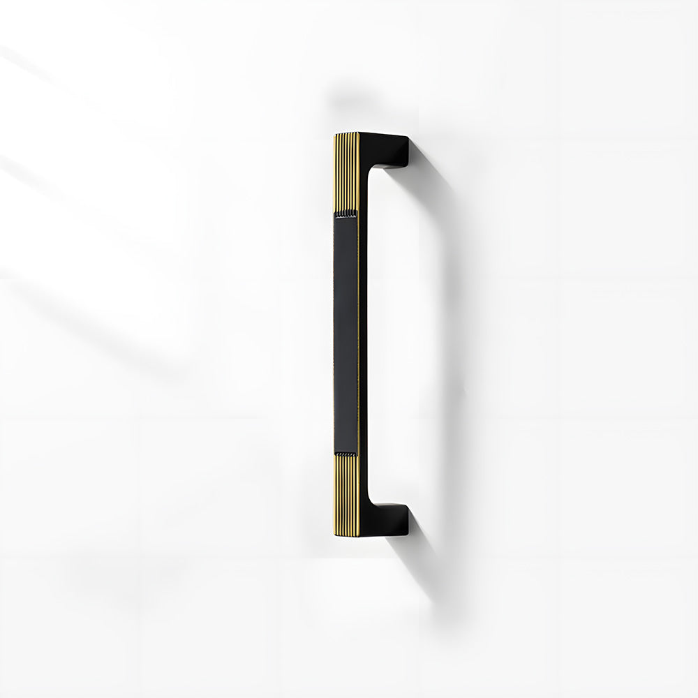 Square Textured Gold & Black Drawer Handles