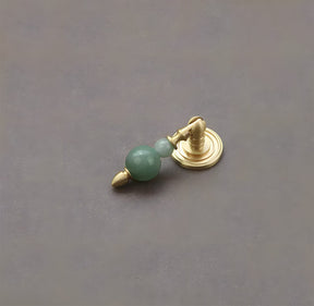 Solid Brass & Natural Stone Drop Pendant Cabinet Knobs