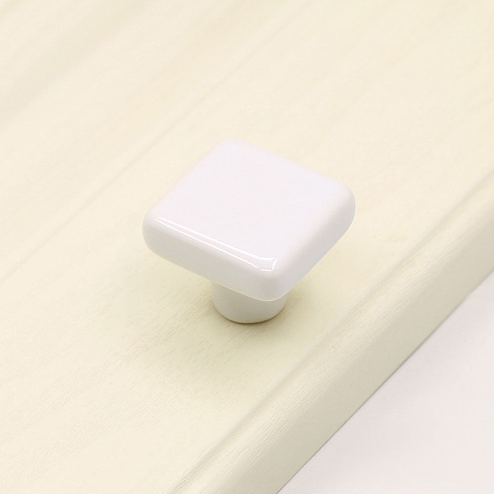 Colored Ceramic Square Single-Hole Cabinet Drawer Knobs