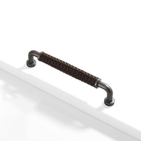Curved Woven Leather Cupboard Handles