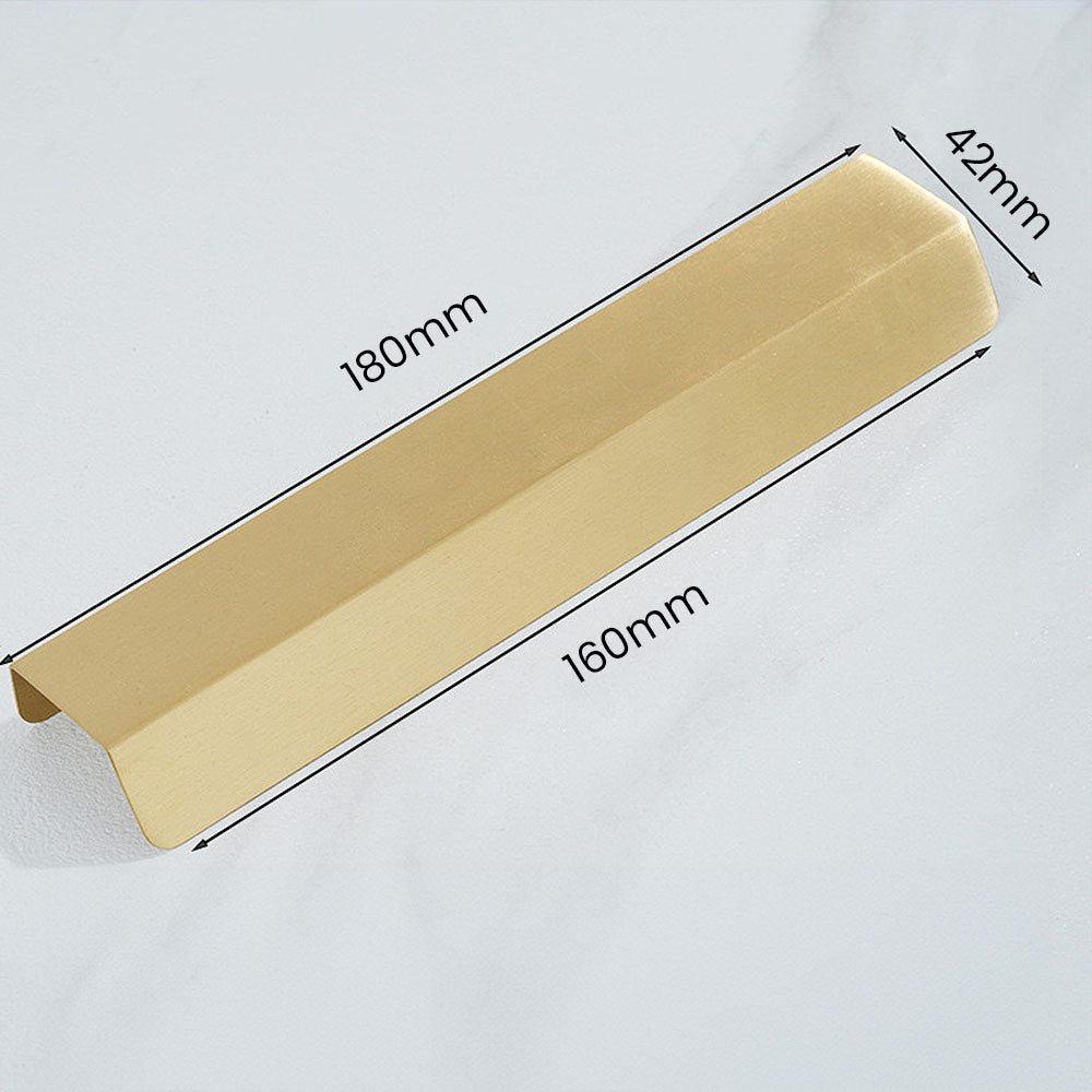 Modern Gold Brass Hidden Finger Cabinet Pulls