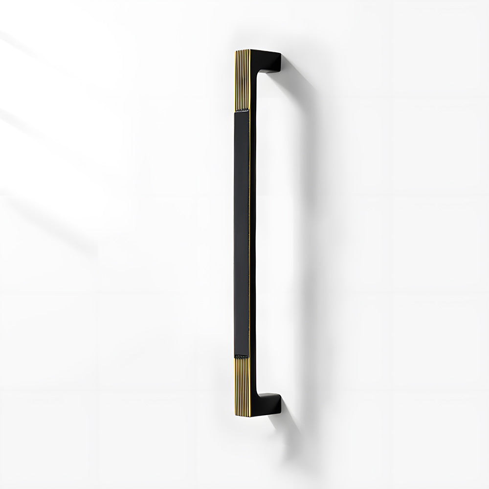 Square Textured Gold & Black Drawer Handles