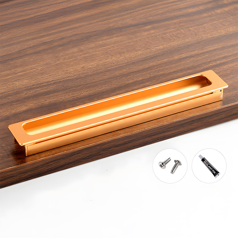 Retro Invisible Recessed Finger Edge Pull Cabinet Handles