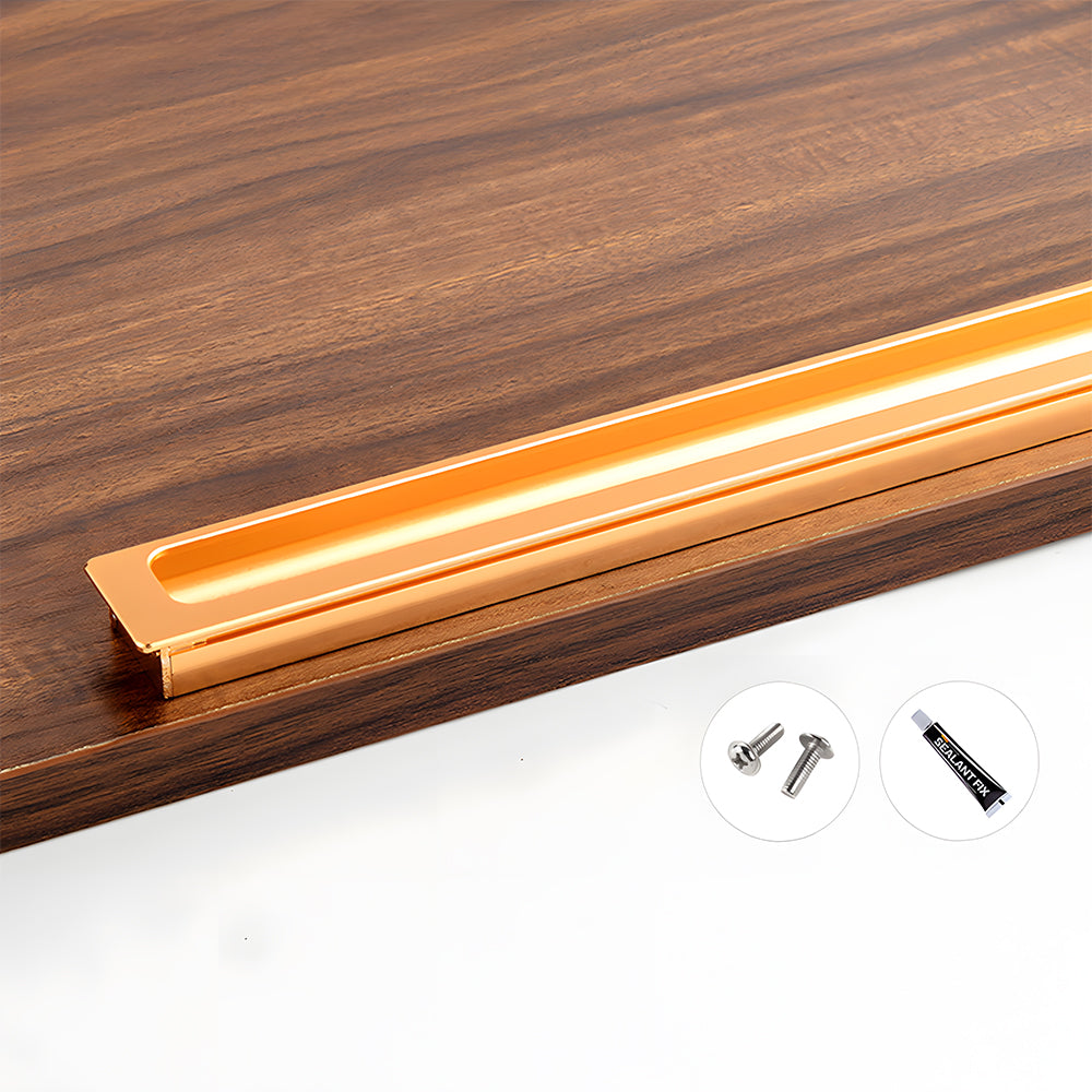 Retro Invisible Recessed Finger Edge Pull Cabinet Handles