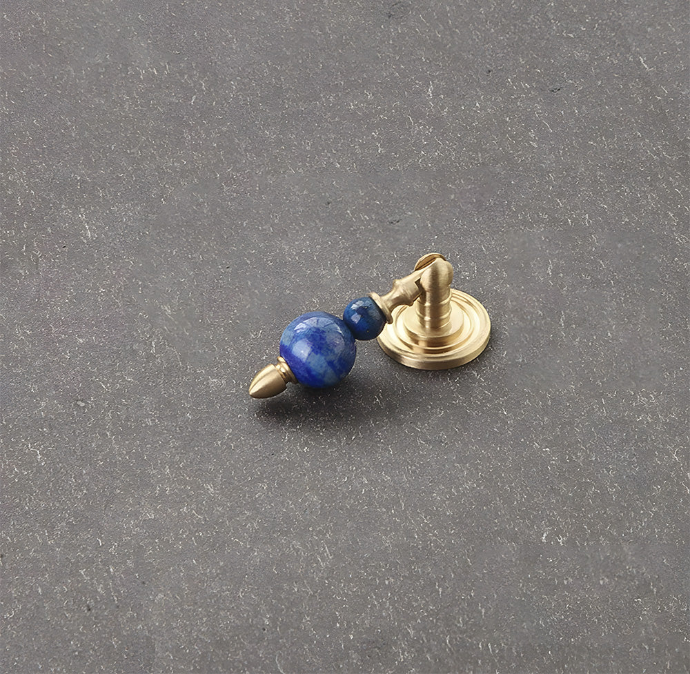 Solid Brass & Natural Stone Drop Pendant Cabinet Knobs