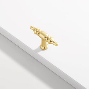 Classic Mid-Century Zinc Alloy Gold Wardrobe Door Handles