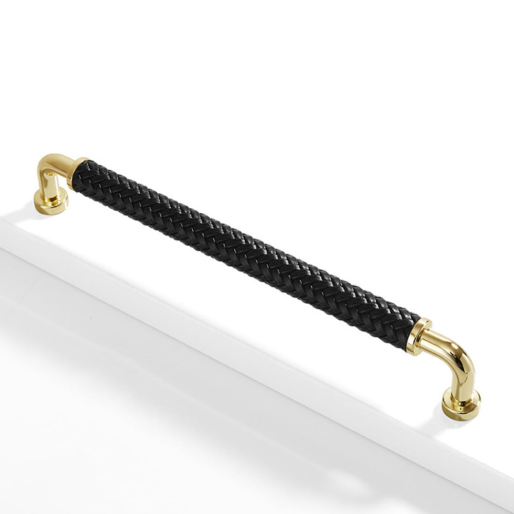 Curved Woven Leather Cupboard Handles