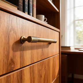 Retro Stripe Antique Brass Kitchen Handles Drawer Pulls