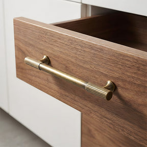 Retro Stripe Antique Brass Kitchen Handles Drawer Pulls