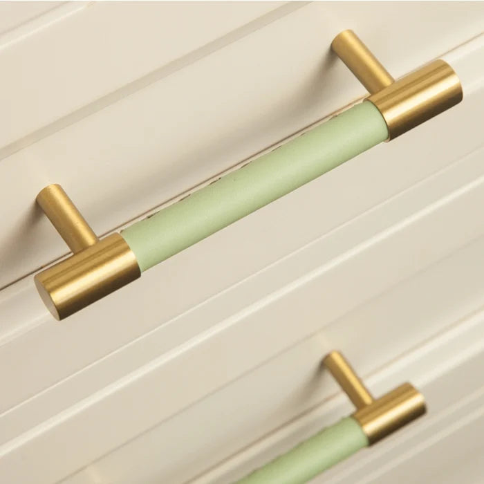 Colorful Leather Bar Cabinet Handles