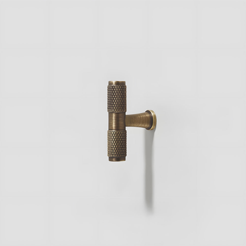 Solid Brass Gold Knurled Cupboard Bar Handles
