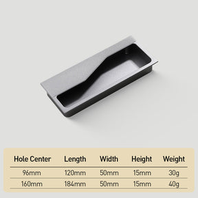 Modern Knurled Recessed Flush Pull Handles for Kitchen Cupboards & Drawers