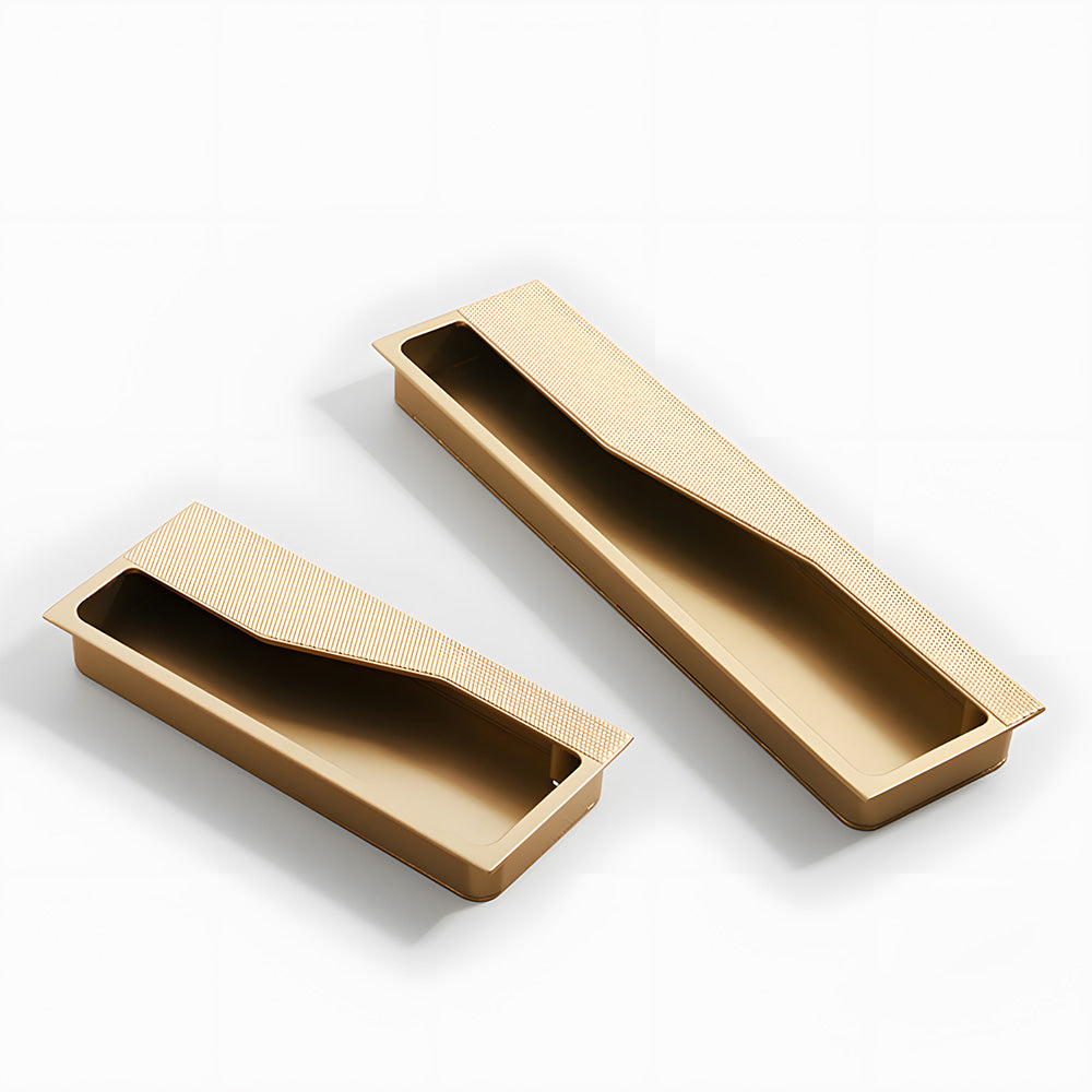 Modern Knurled Recessed Flush Pull Handles for Kitchen Cupboards & Drawers