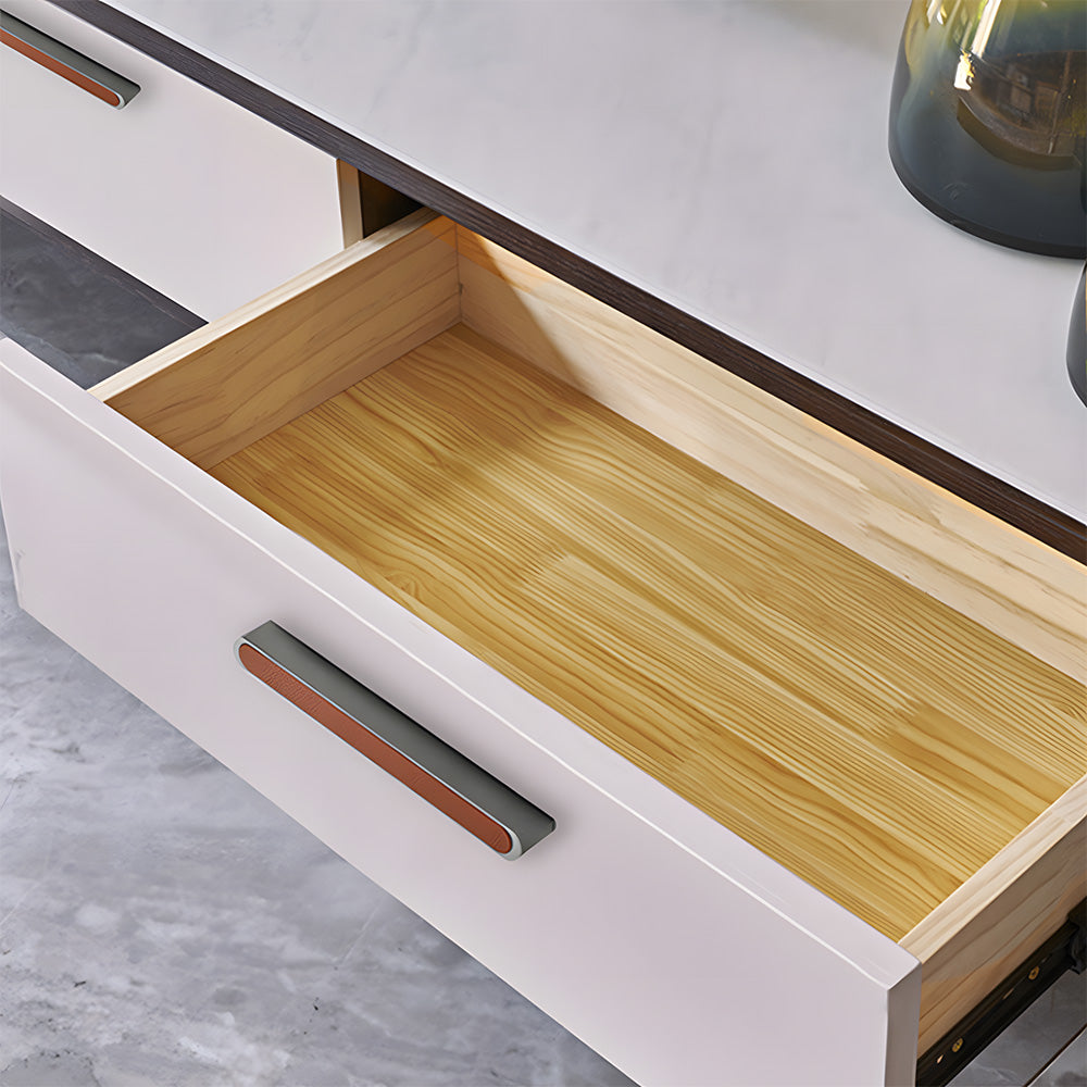 Modern Two-tone Leather Dresser Drawer Pulls