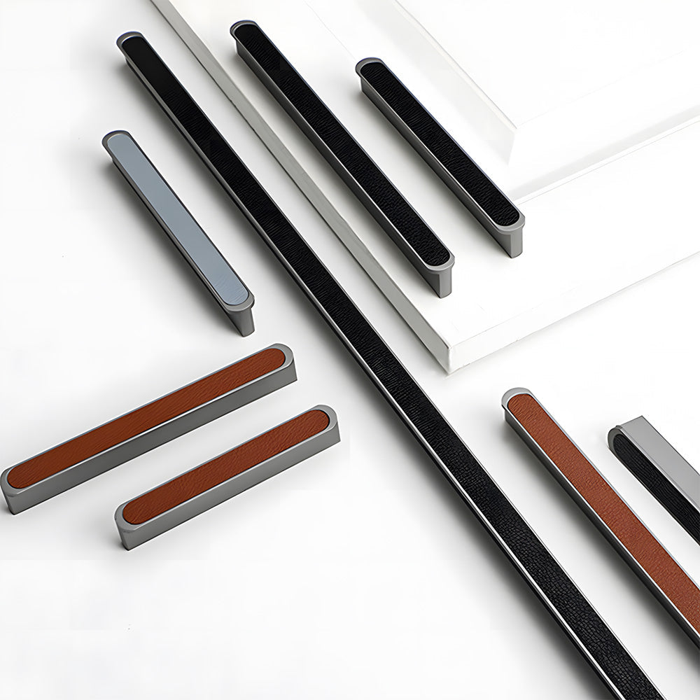 Modern Two-tone Leather Dresser Drawer Pulls