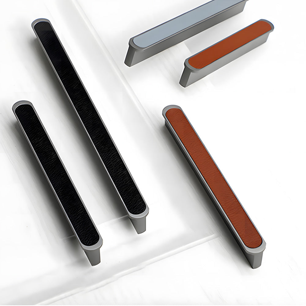 Modern Two-tone Leather Dresser Drawer Pulls