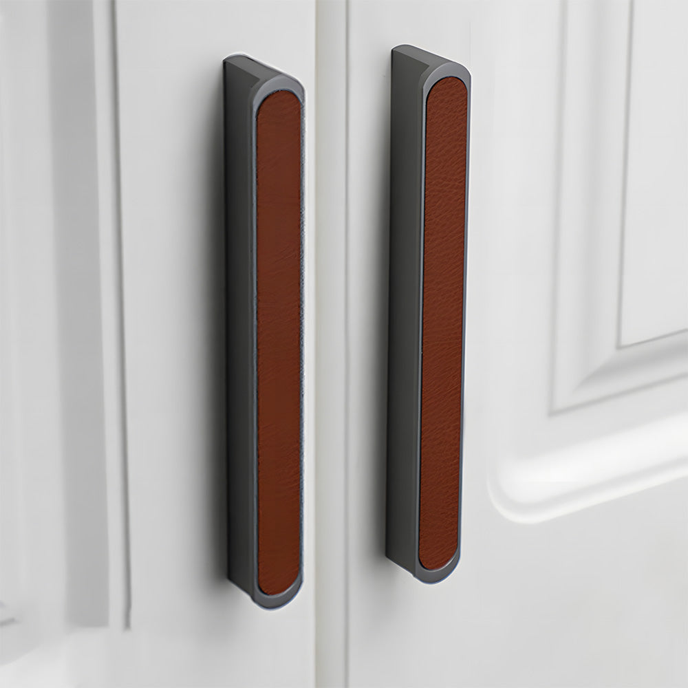 Modern Two-tone Leather Dresser Drawer Pulls